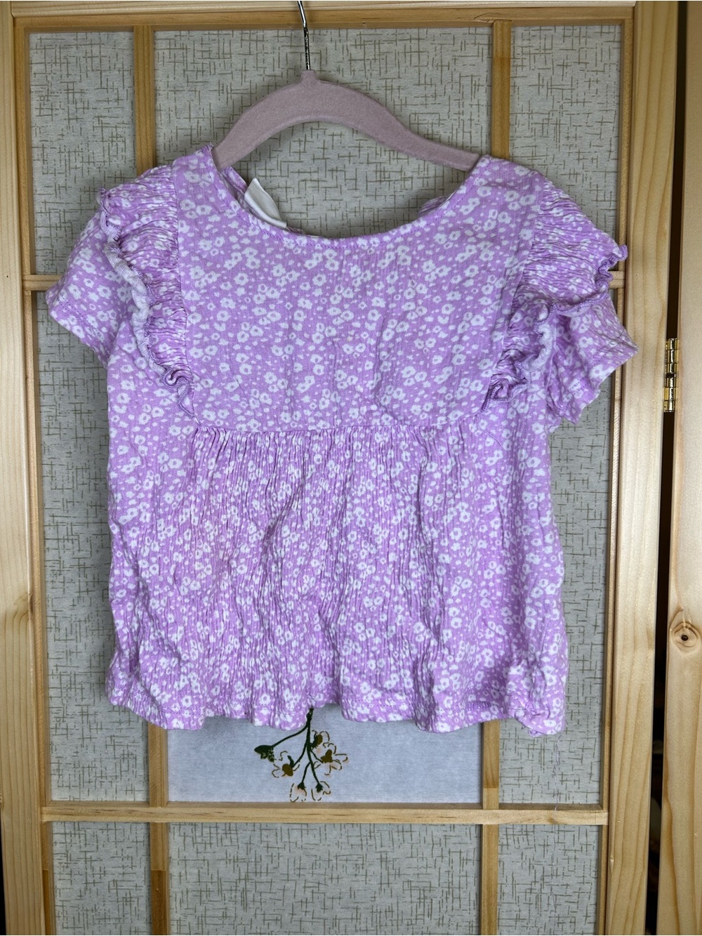 Zara Lilac Floral Knit Top